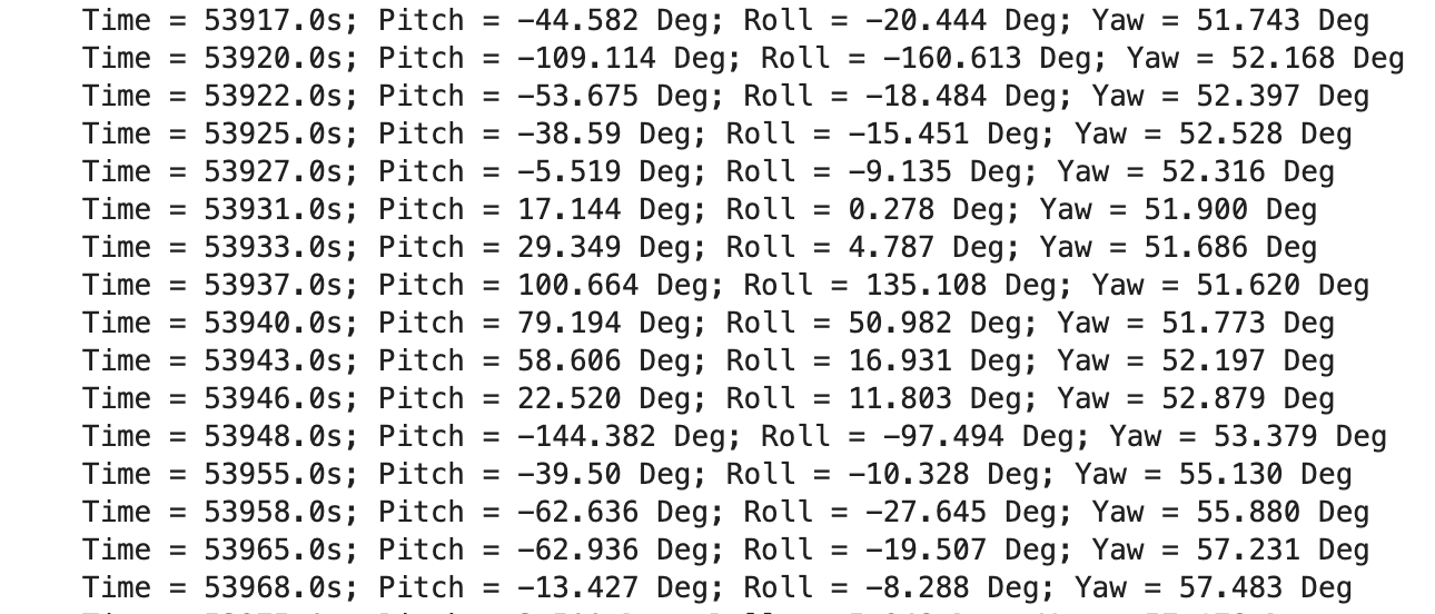 imu data print